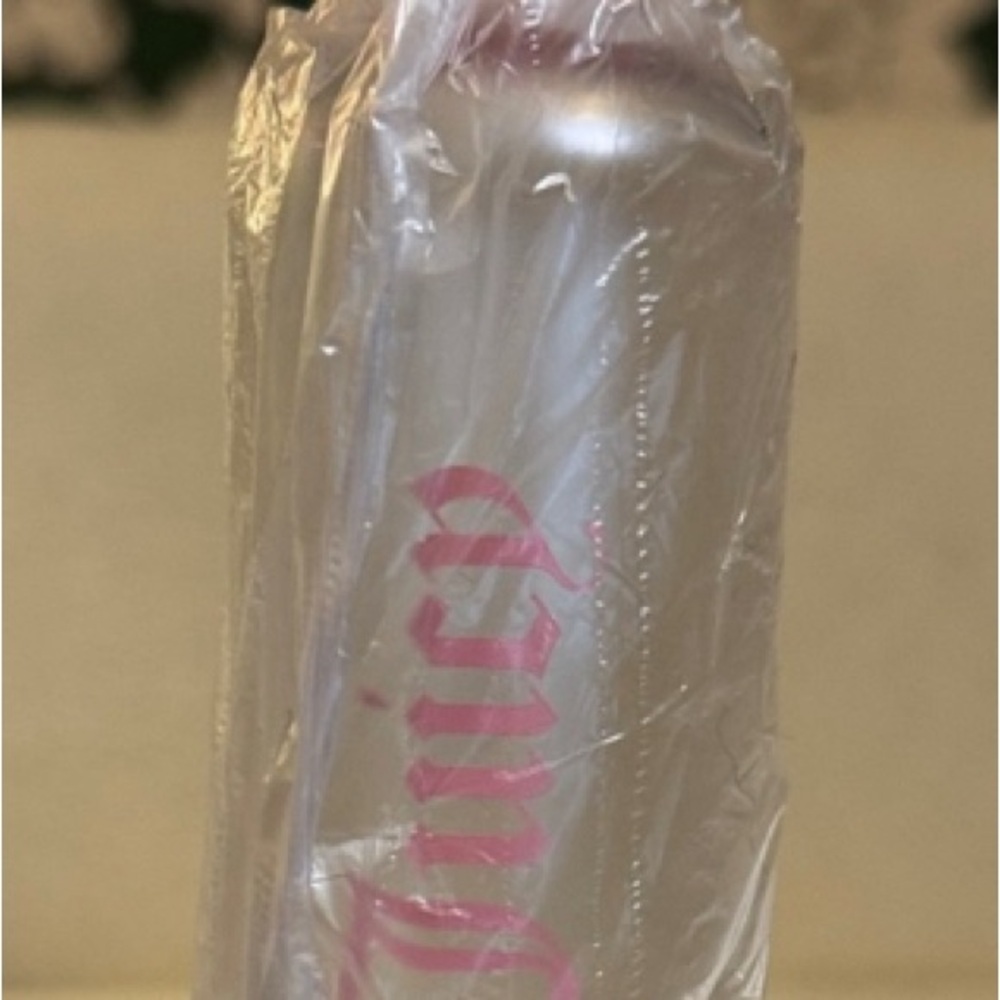 Juicy Couture Black Plush Cosmetic Case with Pink Trim - Picture 4 of 4